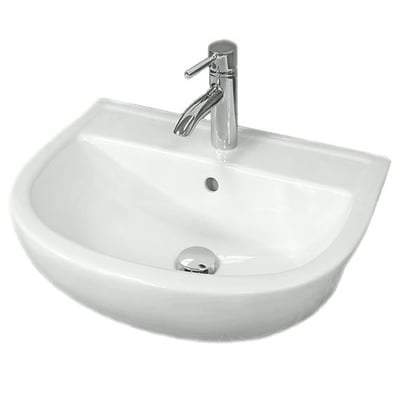 55cm Semi Recessed Basin in Alpine White