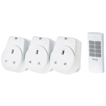 Maplin ORB RF Remote Controlled Mains Plug Sockets Set Version S2 - 3 Pack, White