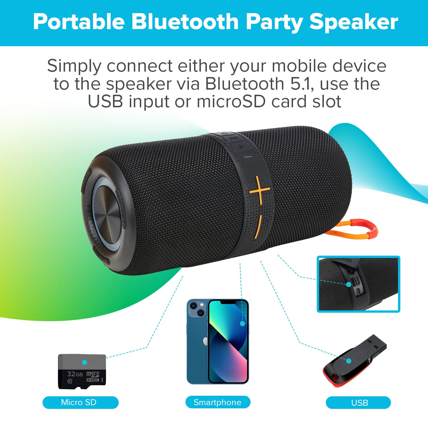 Maplin Portable Bluetooth V5 Party Speaker