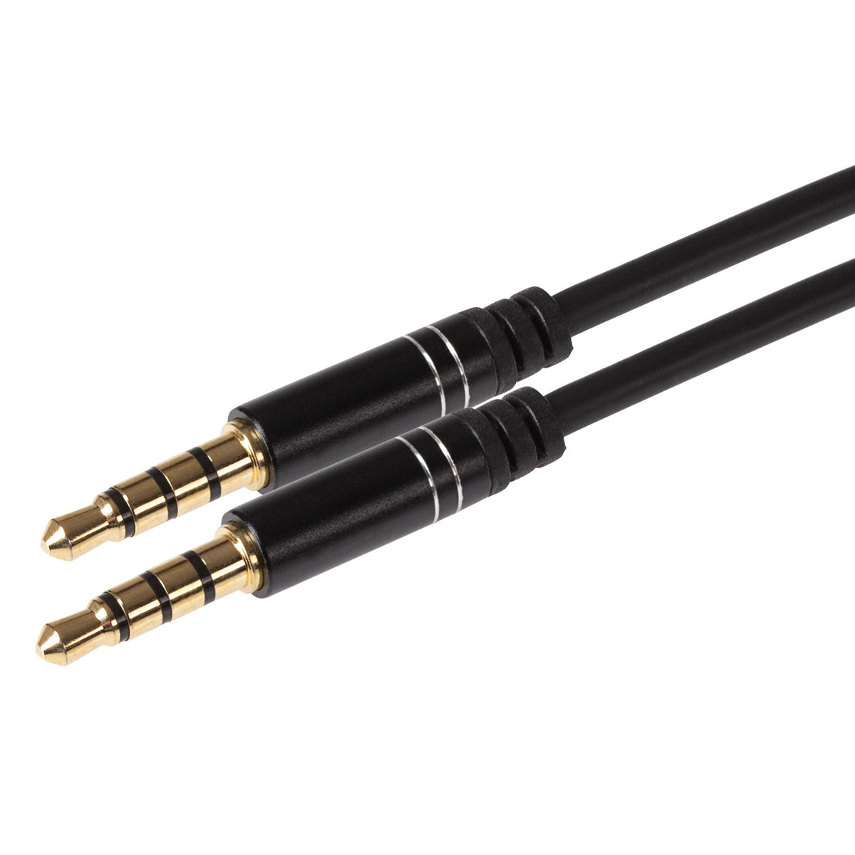 Maplin 3.5mm Aux Stereo 4 Pole TRRS Jack Plug to 3.5mm 4 Pole TRRS Jack Plug Cable - Black, 5m
