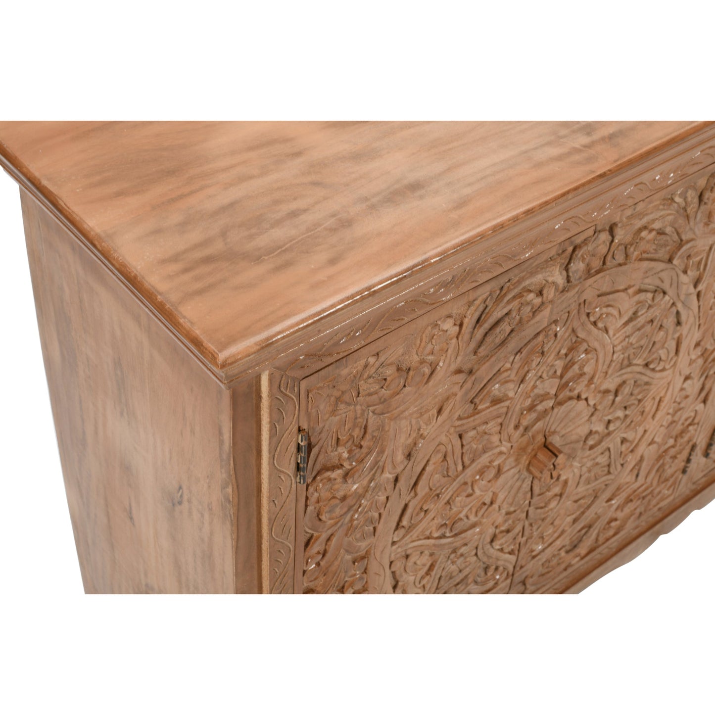 Carved Mango Wood Extra Large Sideboard with 4 Doors