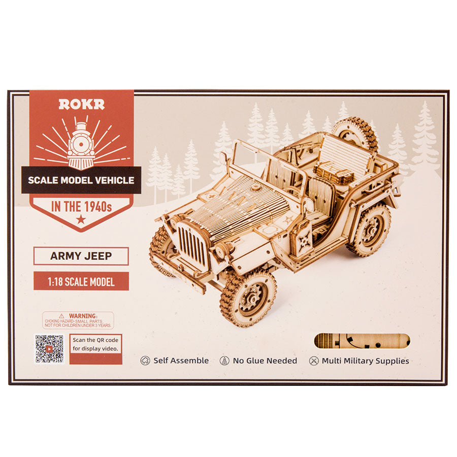 Army Field Car Wooden Construction Toy