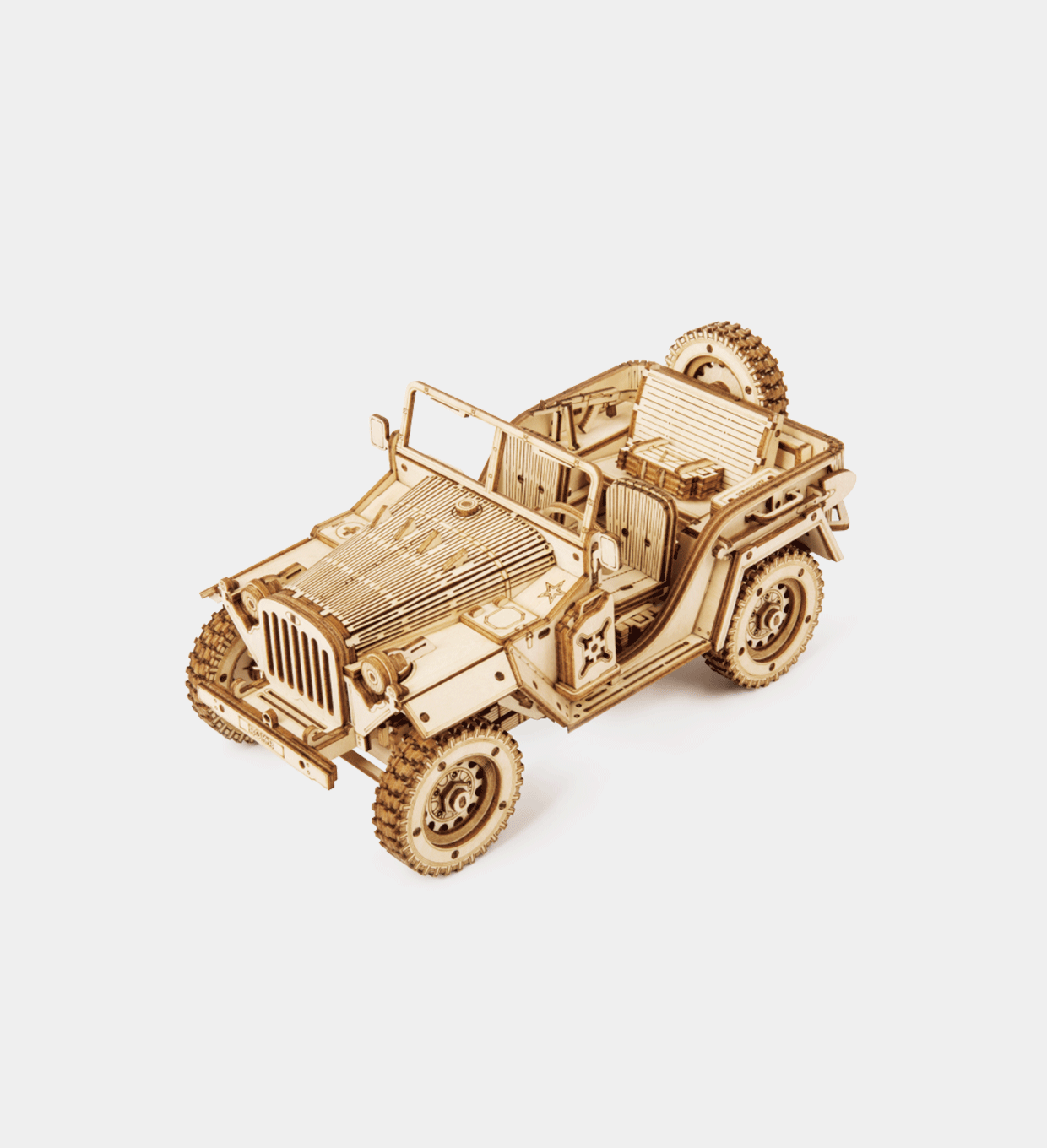 Army Field Car Wooden Construction Toy