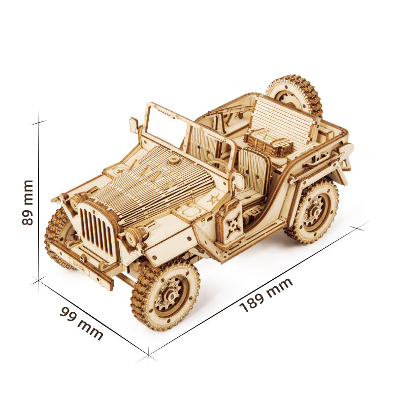 Army Field Car Wooden Construction Toy