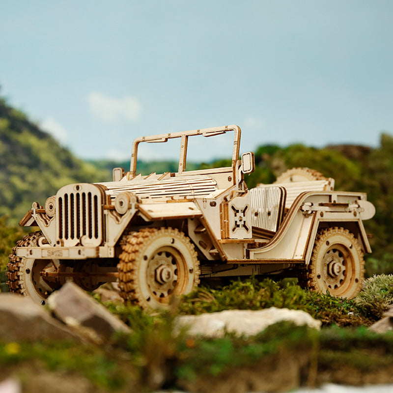 Army Field Car Wooden Construction Toy