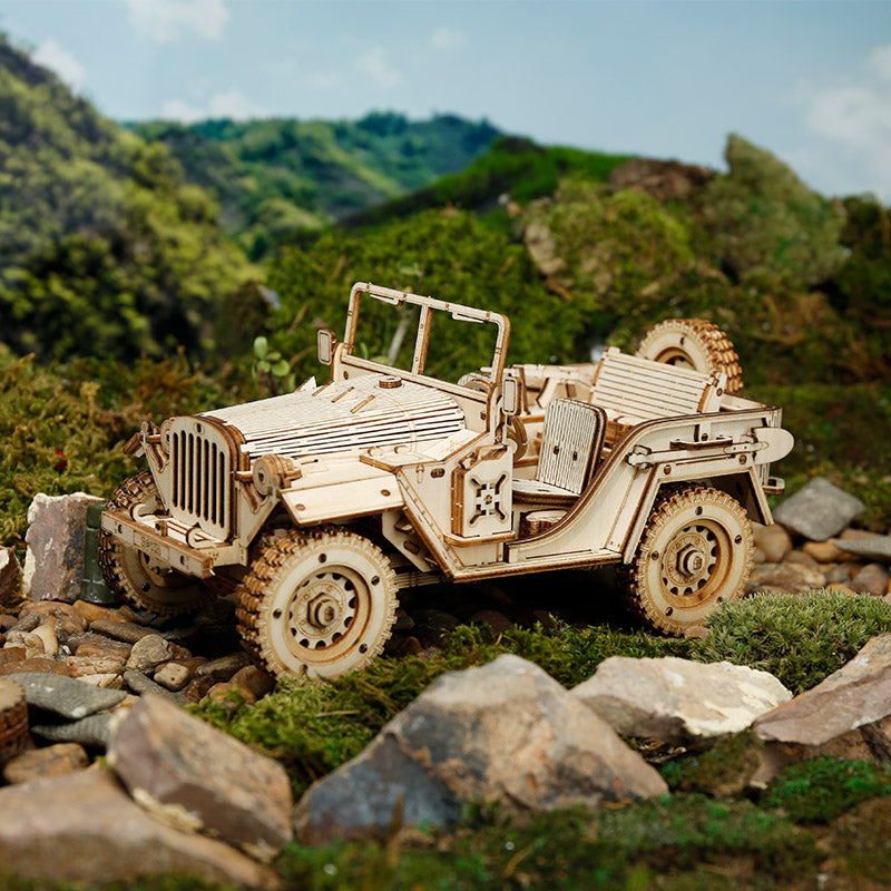 Army Field Car Wooden Construction Toy