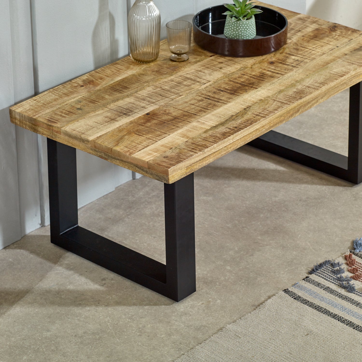 Merlin Mango Wooden & Metal Coffee Table