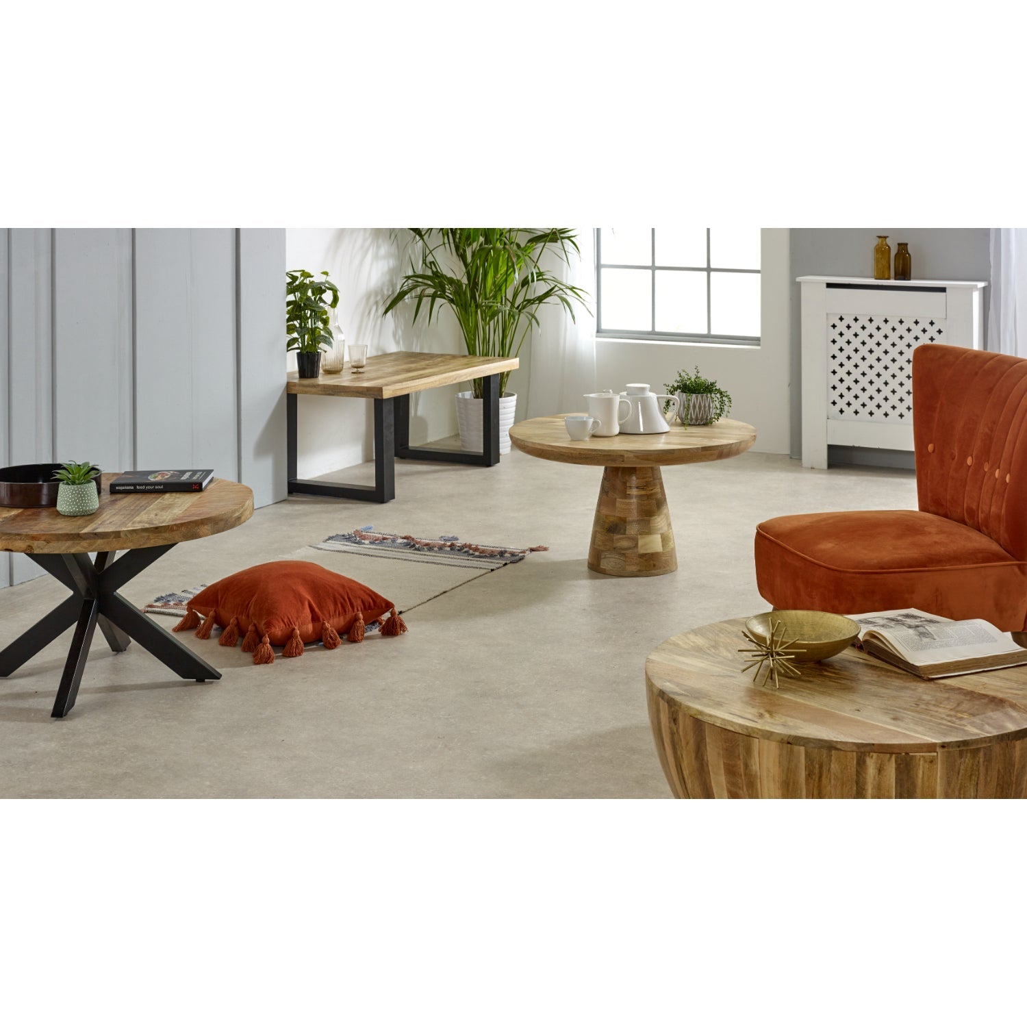 Merlin Mango Wooden & Metal Coffee Table