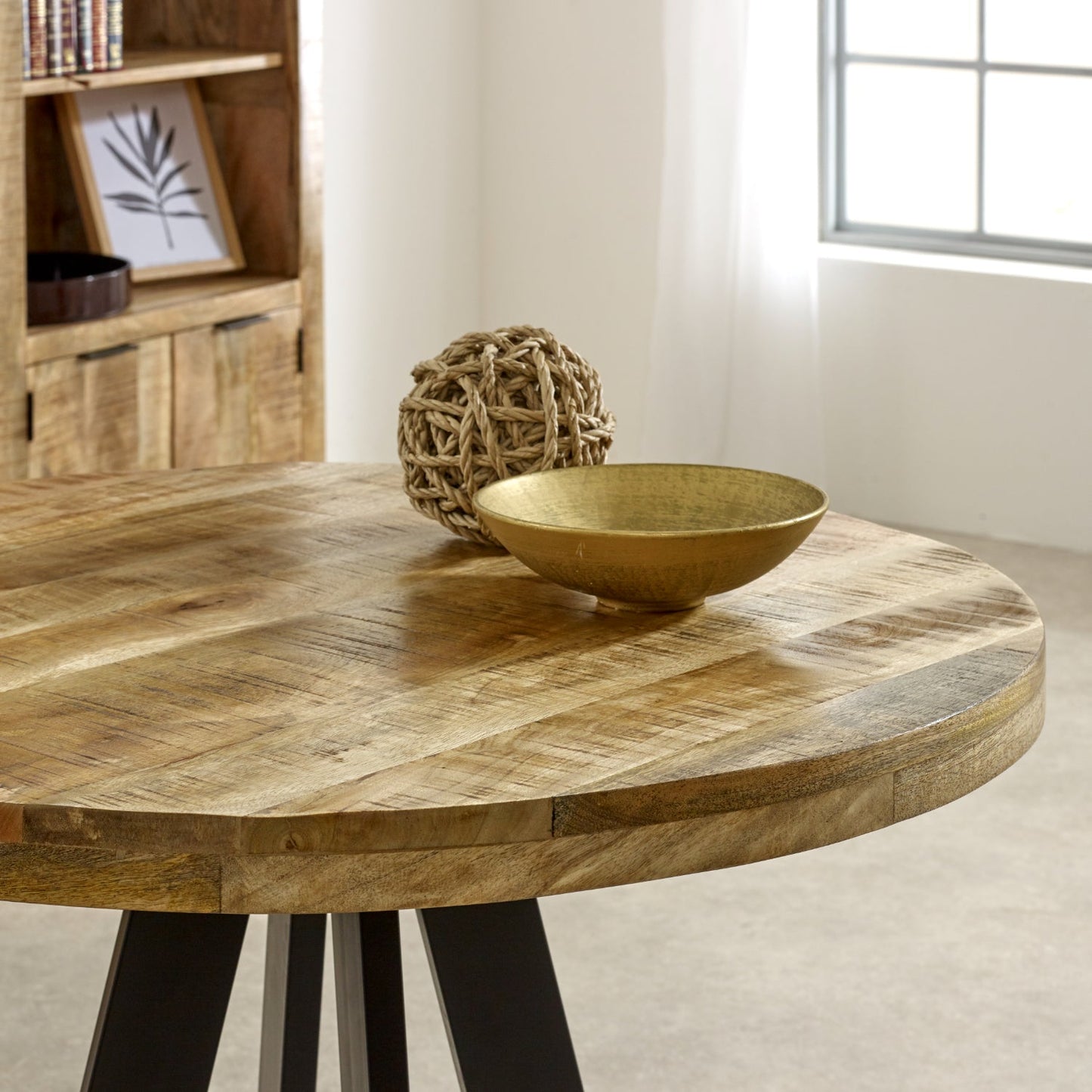 Merlin Mango Wooden 4 Seater Round Dining Table