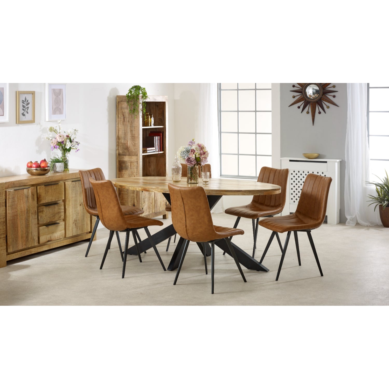 Merlin Mango Wooden Large Sideboard   2 Door & 3 Drawer