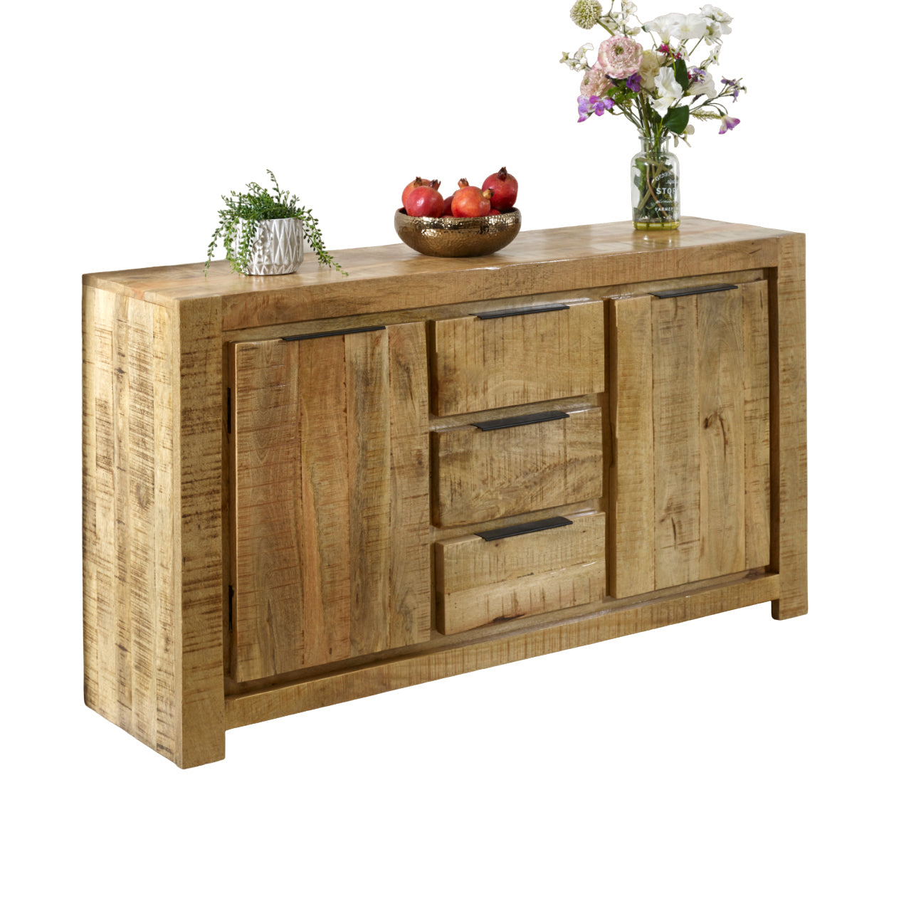 Merlin Mango Wooden Large Sideboard   2 Door & 3 Drawer