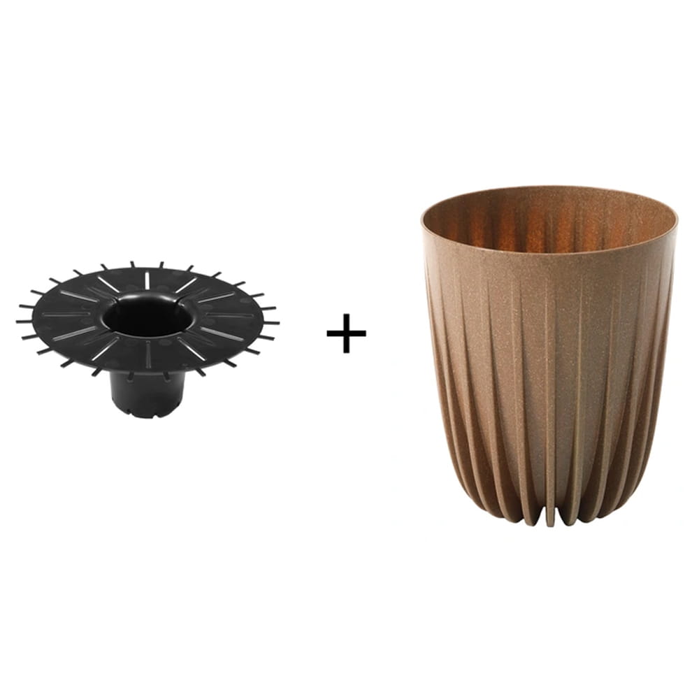 Mira Plant Pot without Hole 145mm Eco Wood Decorative Indoor Planter Cover