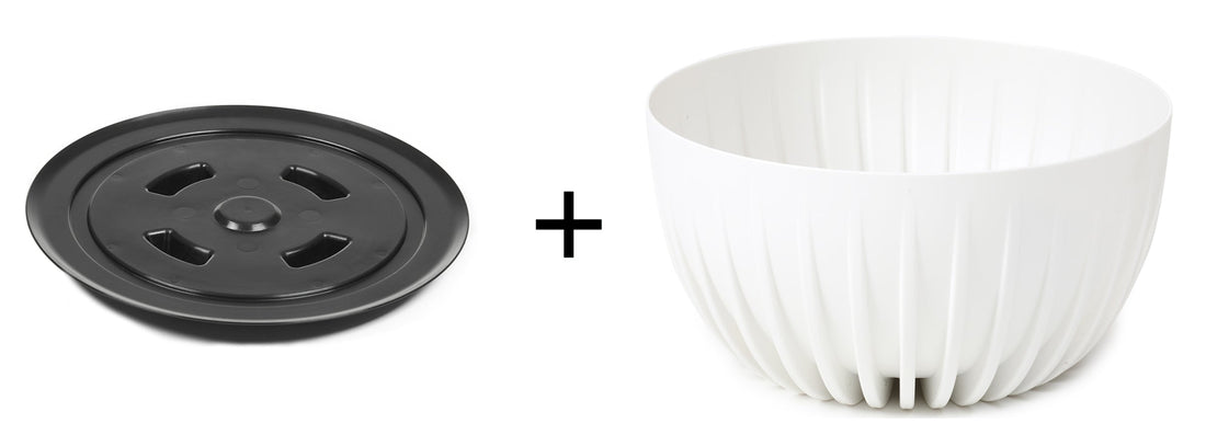 Mira Bowl Pot with Insert, Plug and Hole 300mm White Decorative Planter
