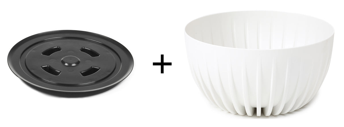 Mira Bowl Pot with Insert, Plug and Hole 300mm White Decorative Planter