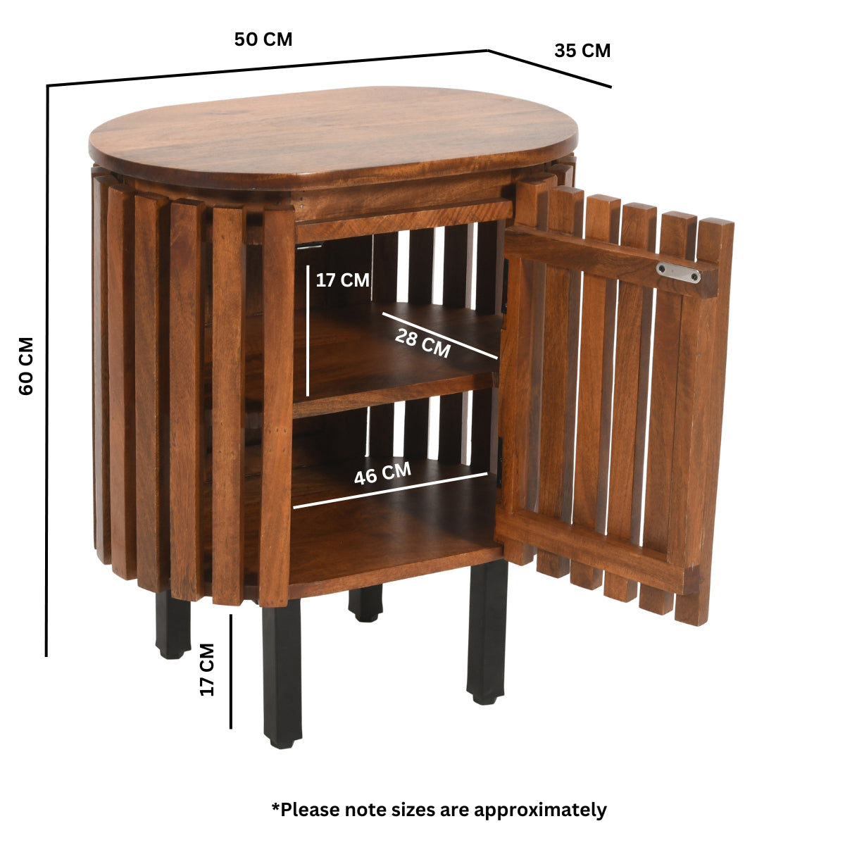 Compton Mango Wood Bedside Table
