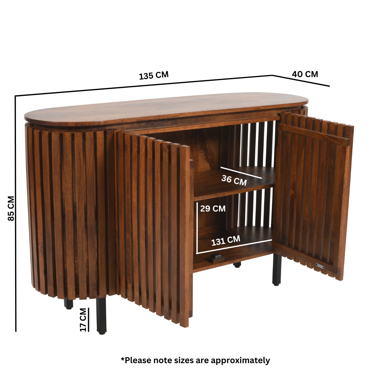 Compton Mango Wood 2 Doors Sideboard