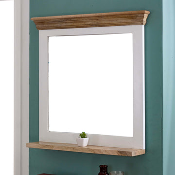 Bianco Solid Mango Wood Wall Mirror White
