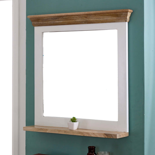 Bianco Solid Mango Wood Wall Mirror White