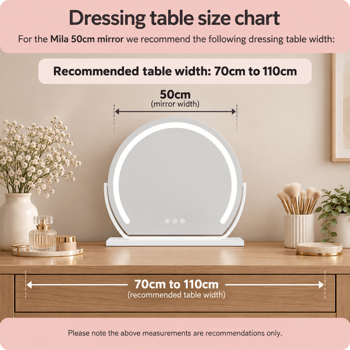 Mila LED Vanity Mirror White