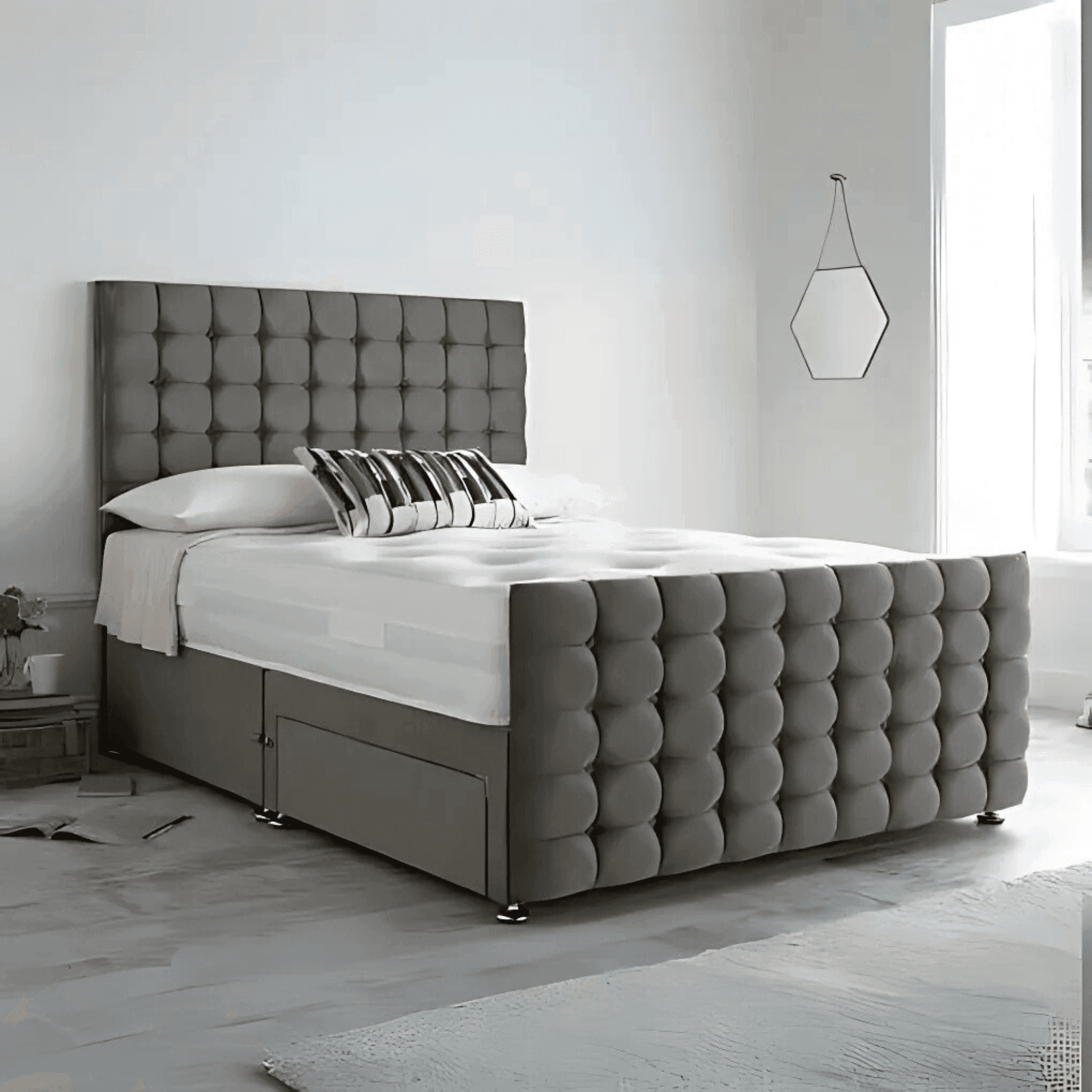 Monaco Divan Bed-Tailored Finish with Matching Headboard