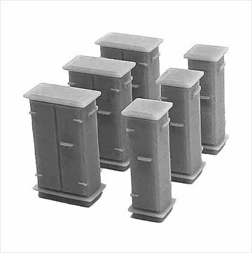 N Scale | Ready to Paint | Lineside Relay Cabinet - Mixed (6 pack)