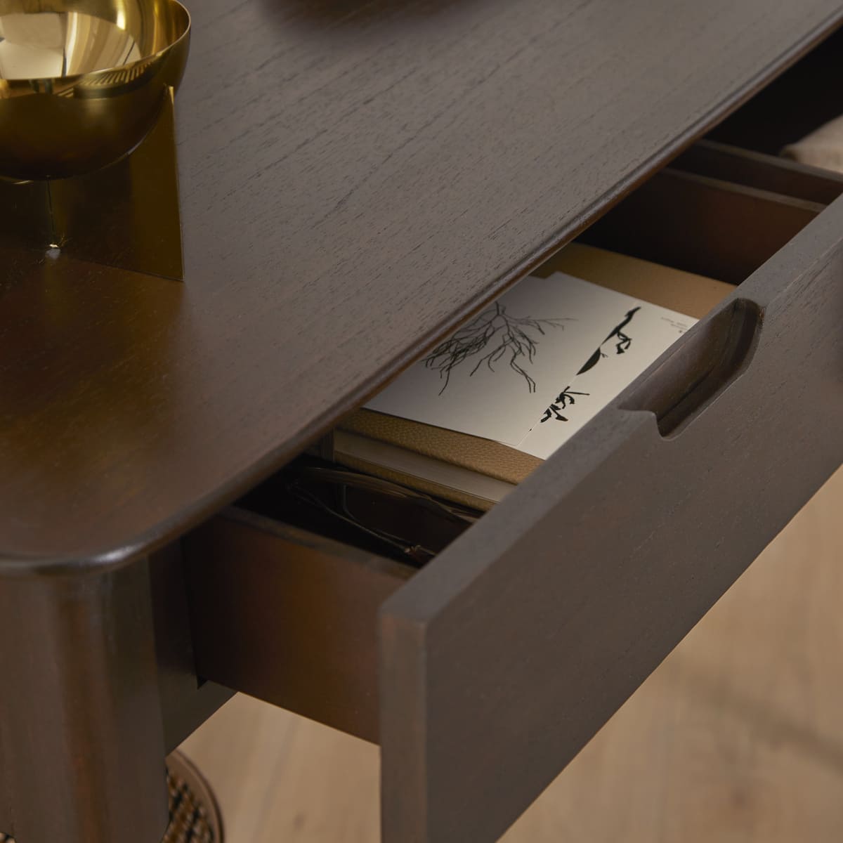 Norway 2 Drawer Walnut Console Table