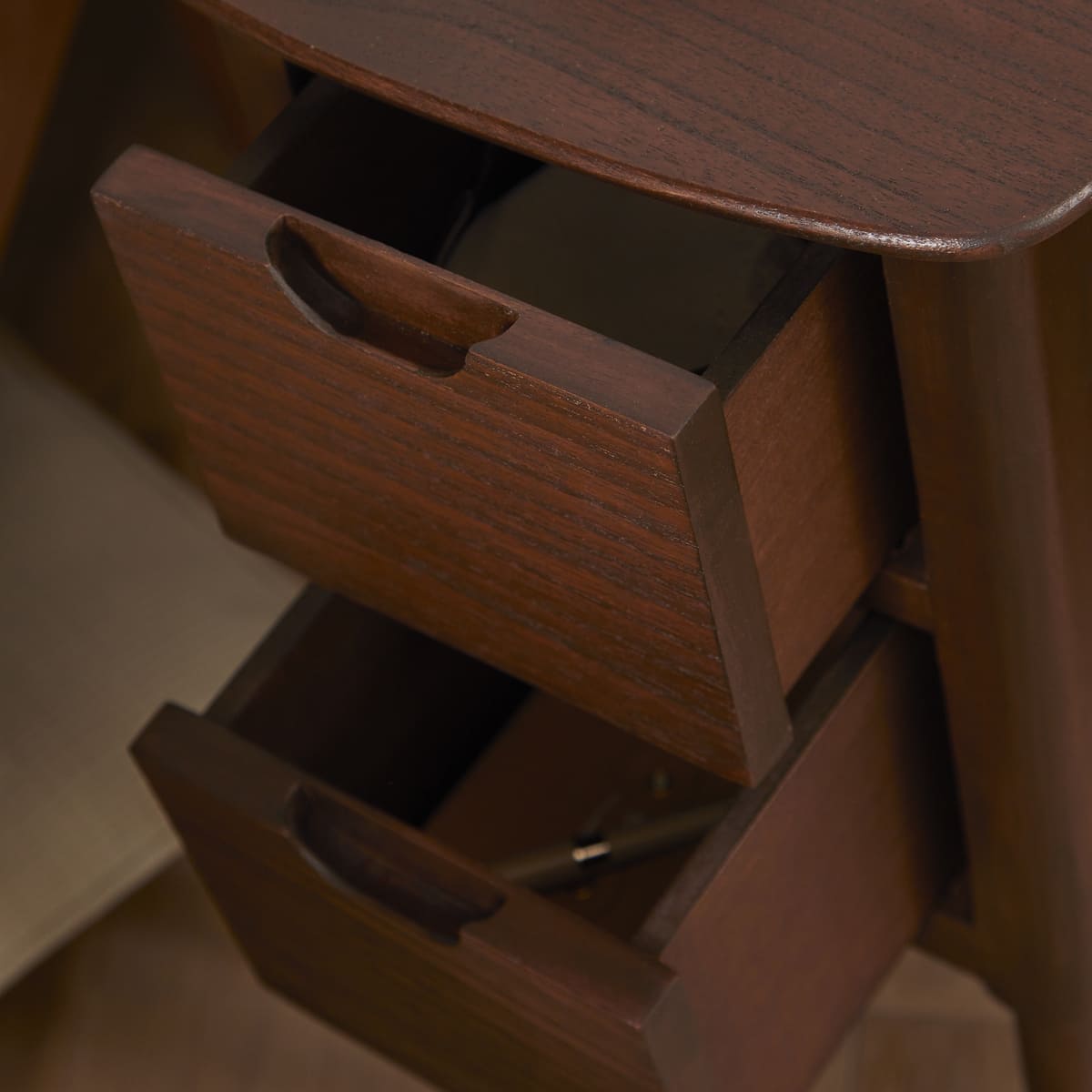 Norway Narrow Walnut Bedside Table
