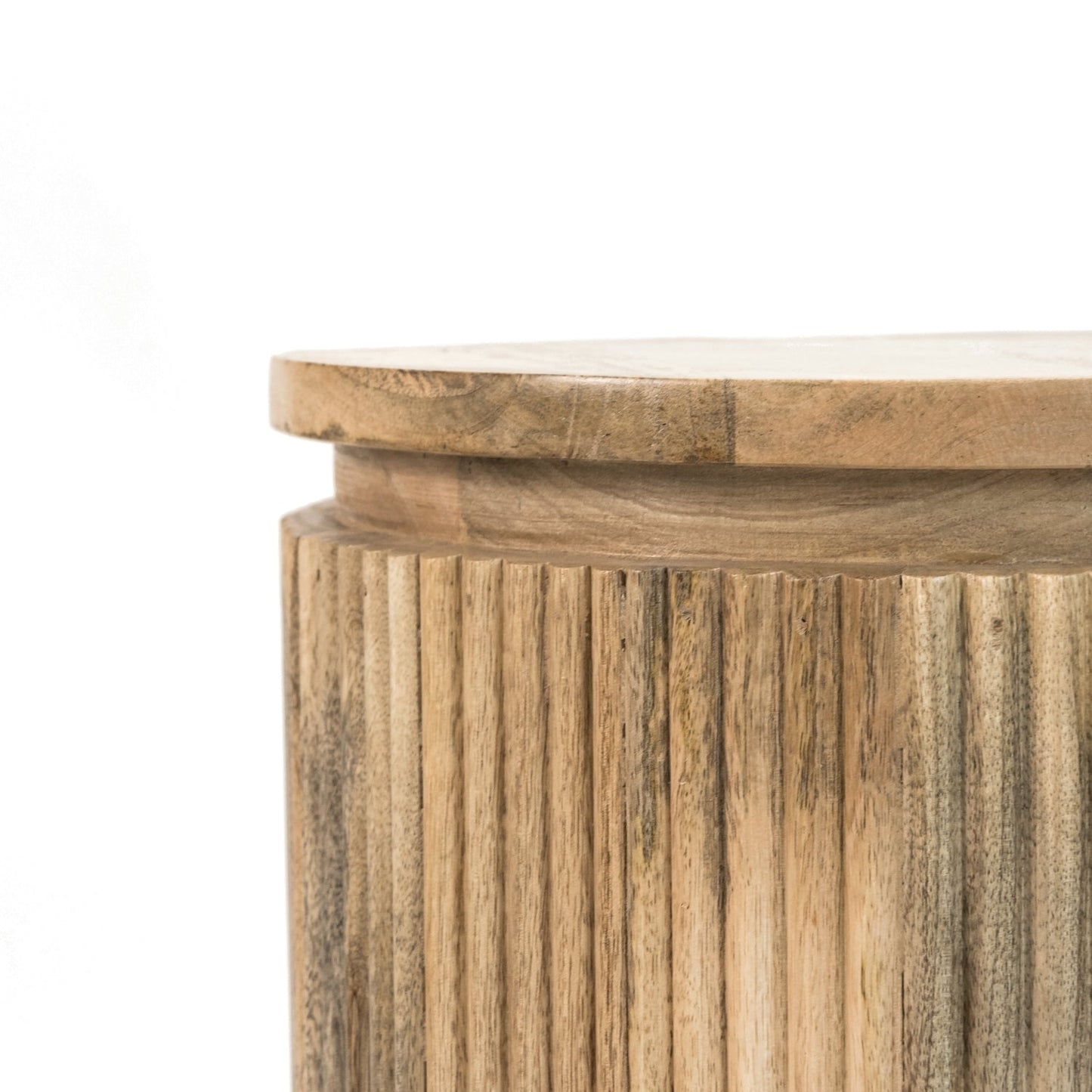 York Solid Wood Bedside Table with Metal Legs