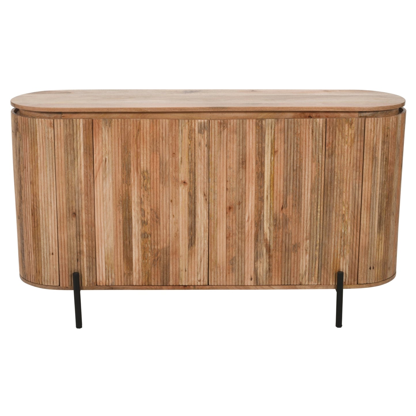 York Solid Wood Sideboard With Metal Legs