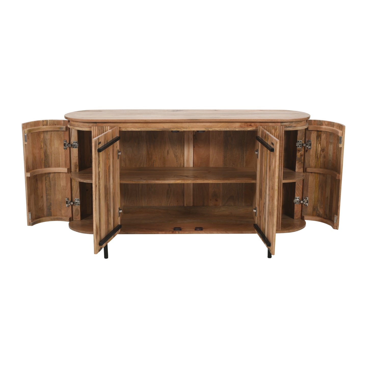 York Solid Wood Sideboard With Metal Legs
