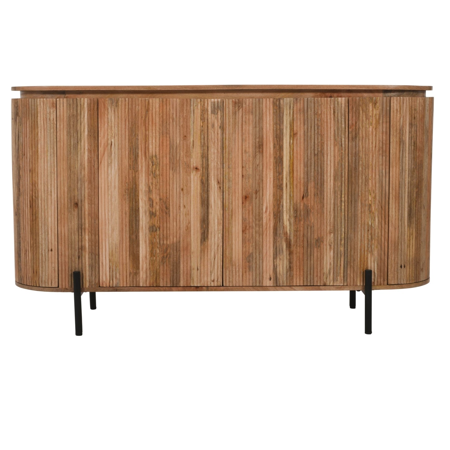 York Solid Wood Sideboard With Metal Legs