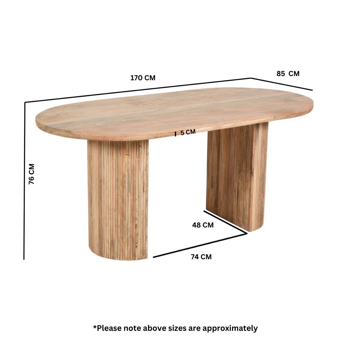 York Wooden Dining Table 170Cm