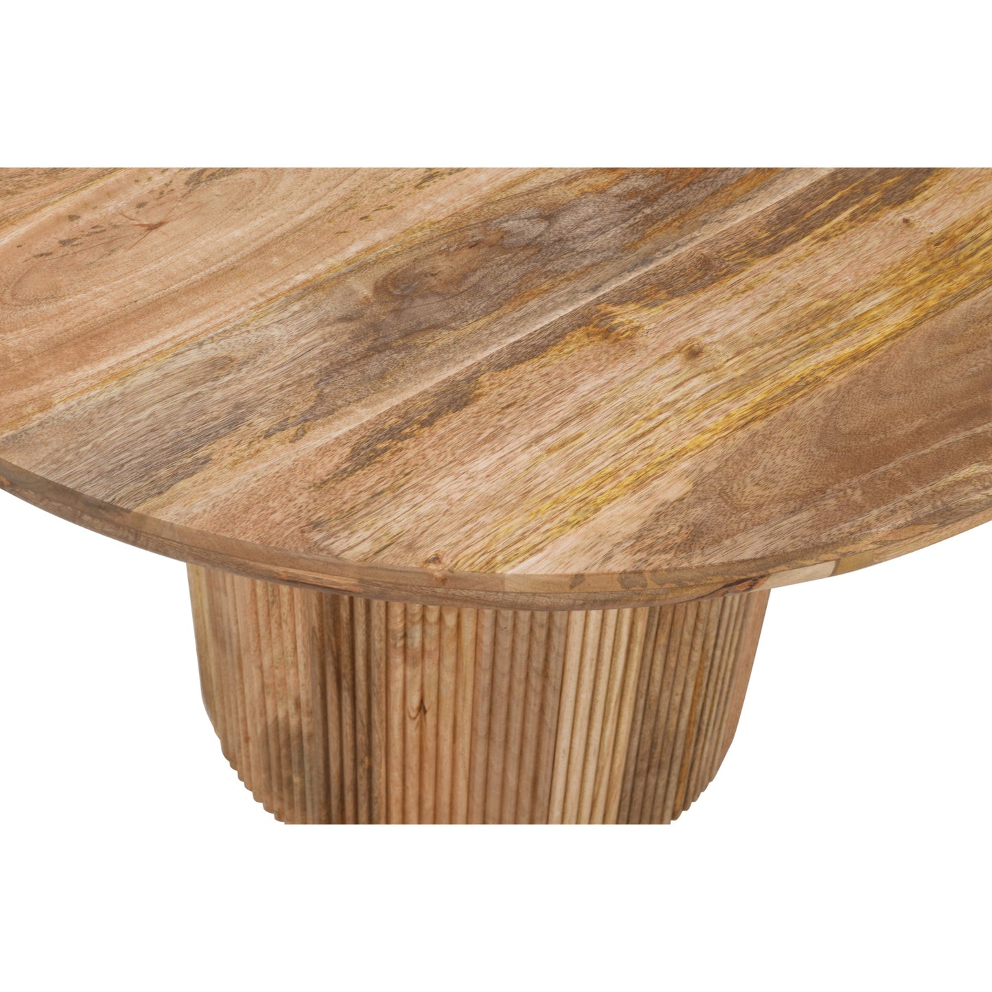 York Natural Solid Wood Round Dining Table