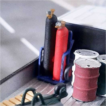 OO Scale | Ready to Paint | Oxy-Acetylene Cylinders On Trolley (2 pack)