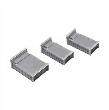 OO Scale | Ready to Paint | Double / Single Bed - Style 2 (3 pack)