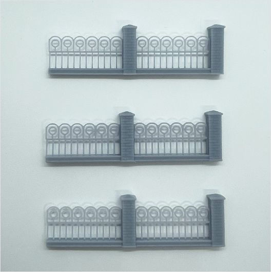 OO Scale | Ready to Paint | Brick Wall with Railings - Style 4 (3 pack)