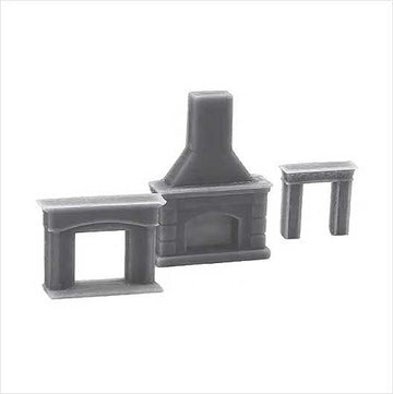 OO Scale | Ready to Paint | Fireplace Set (3 pack)