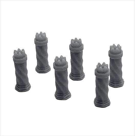OO Scale | Ready to Paint | Chimney Pot - Tudor-Style 1 (6 pack)