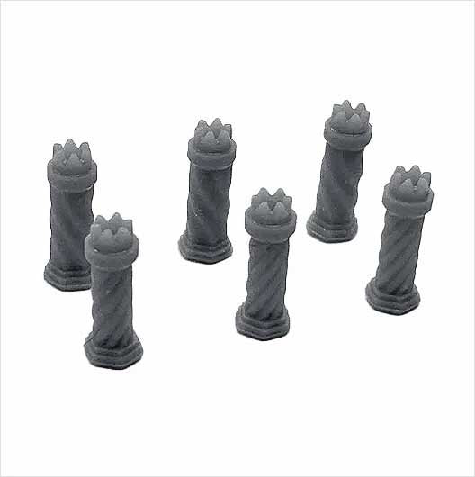 OO Scale | Ready to Paint | Chimney Pot - Tudor-Style 1 (6 pack)