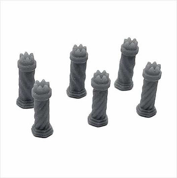 OO Scale | Ready to Paint | Chimney Pot - Tudor-Style - Mixed (6 pack)