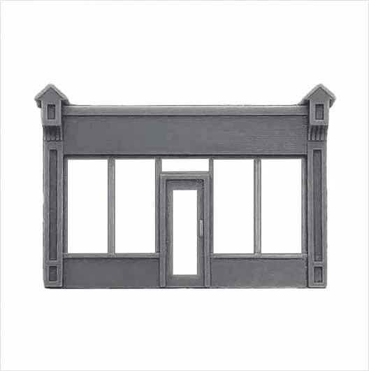 N Scale | Ready to Paint | Victorian Shopfront - Style 1 (1 piece)