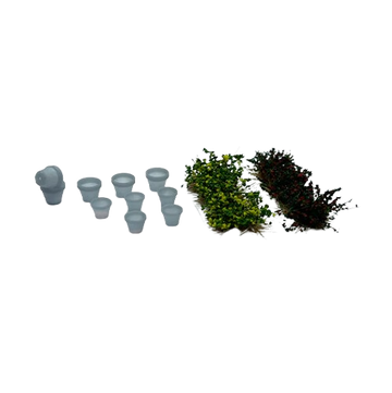 OO Scale | Ready to Paint | Terracotta Plant Pot with Flower Patches (16 pieces)