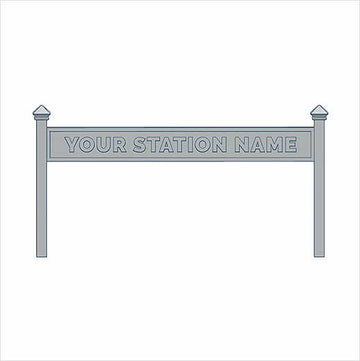 N Scale | Ready to Paint | Double-Sided Personalised Steam-Era Station Name Board - Style 1 - One Line of Text (3 pack)