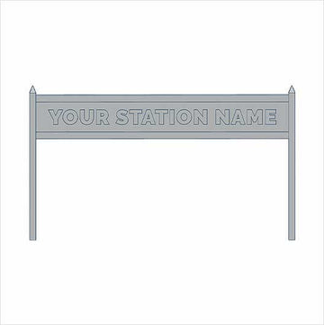 TT Scale | Ready to Paint | Double-Sided Personalised Steam-Era Station Name Board - Style 2 - One Line of Text (3 pack)