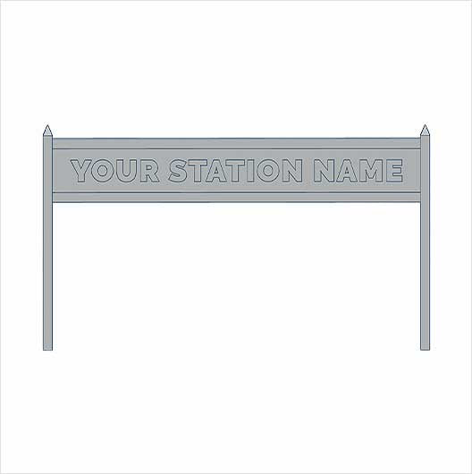 OO Scale | Ready to Paint | Single-Sided Personalised Steam-Era Station Name Board - Style 2 - One Line of Text (3 pack)