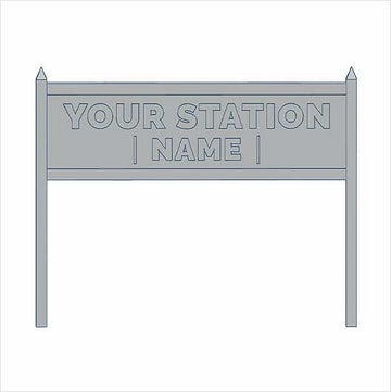 N Scale | Ready to Paint | Double-Sided Personalised Steam-Era Station Name Board - Style 2 - Two Lines of Text (3 pack)