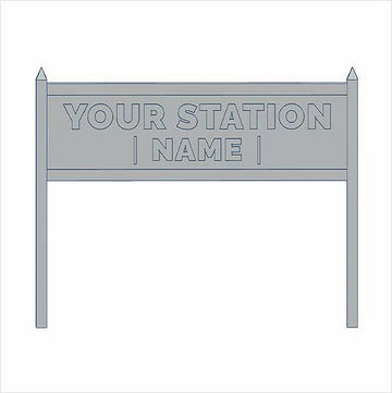 OO Scale | Ready to Paint | Single-Sided Personalised Steam-Era Station Name Board - Style 2 - Two Lines of Text (3 pack)