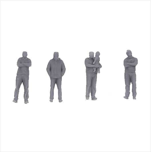 OO Scale | Ready to Paint | Men - Pack 7 (4 pack)