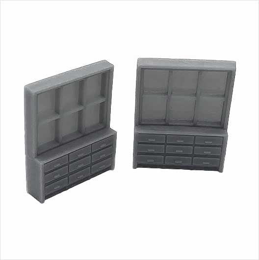 OO Scale | Ready to Paint | Shop Display Cabinet (2 pack)