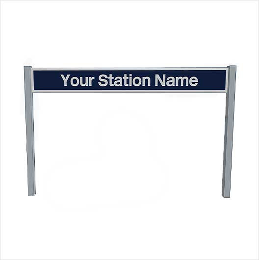 TT Scale | Pre-Coloured | Double-Sided Personalised Post-Privatisation Era Station Name Board